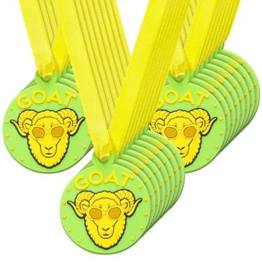 Imagem de AmazingSpark 60 medalhas de borracha de cabra, medalhas de prêmio de borracha de 5 cm a granel com fita Vencedor incentiva a participação da equipe em competições de prêmios de troféus de formatura