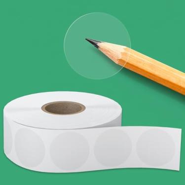 Imagem de Adesivos transparentes – Adesivos autoadesivos redondos transparentes de 2,5 cm, 1000 peças/rolo de etiquetas de bolacha de vedação forte para envelopes, embalagens, caixas de presente e pequenas