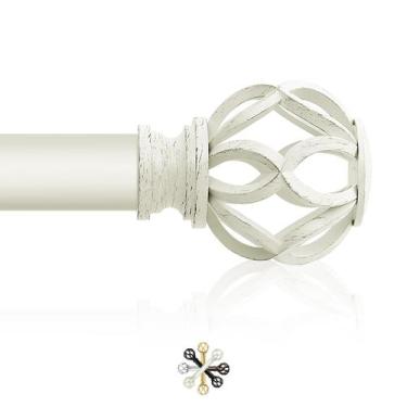 Imagem de Barra de cortina TVWOO White Decorative Farmhouse de 1-3m ajustável