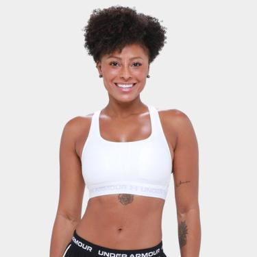 Imagem de Top Under Armour Crossback Feminino, Branco, Cinza, G
