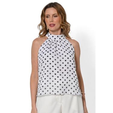 Imagem de Blusa Bisô Cava Americana Poá Branca-Feminino
