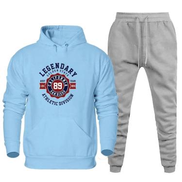 Imagem de Conjunto Moletom Plus Size Blusa Estampada e Calça Comprida Elastico na Cintura Cordao Ajustavel