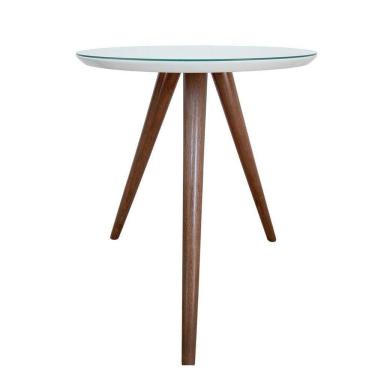 Imagem de Mesa Lateral de Canto Pé Palito Branca 50cm