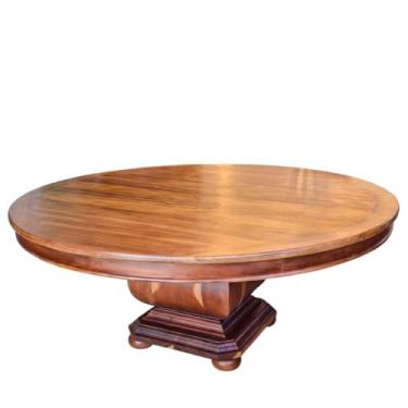 Imagem de Mesa de Jantar Redonda em Vinhático com 1,80m e Base Coluna Abaulada