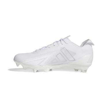 Imagem de adidas Tênis masculino de futebol americano Adizero Electric, Branco/Prata Metálico/Branco, 46