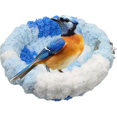 Imagem de Ninho De Pássaros | Ninho De Casa Para Pássaros De Calopsita | Ninho De Papagaio Canário, Abrigo Confortável Para Pássaros Pequenos Periquito Periquito, Trumpet blue and white, D