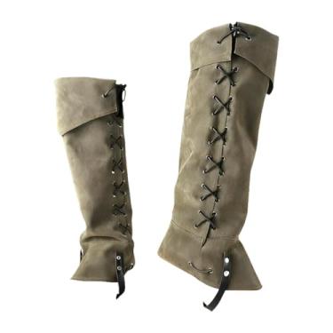 Imagem de simhoa Polainas medievais de pirata, para cavaleiros e guerreiros, ideais para apresentações de palco, Verde