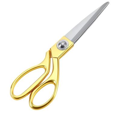 Imagem de Genérico Tesoura Multiuso Premium, Aço Inoxidável, Dourada, 21.5cm, Cabo Emborrachado, Manual, 6 em 1, Para Cozinha, Alfaiate, Costura e Artesanato