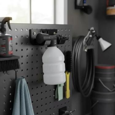Imagem de Suporte de Parede para Canhão de Espuma, Compatível com Garrafas Snow Foam, Montagem em Painel de Ferramentas, Preto
