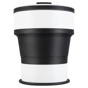 Imagem de Copo de café dobrável para viagem de 473 ml com tampa e canudo, caneca de silicone, à prova de vazamento, copo portátil para bebidas quentes e frias