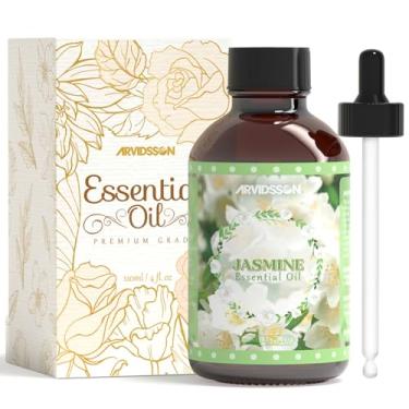 Imagem de Óleo essencial de jasmim 120 ml, óleo de jasmim puro e natural, óleos essenciais de aromaterapia para difusor, fabricação de velas, óleos difusores de spray de ambiente, presente de óleo perfumado