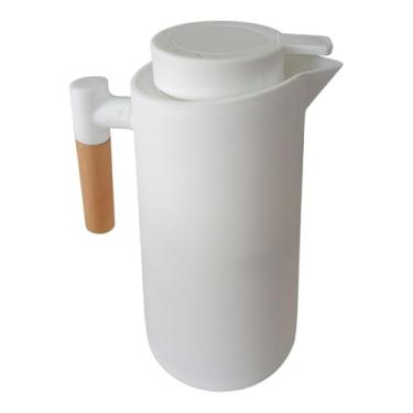 Imagem de Garrafa Térmica de Café 1 Litro Cabo de Madeira Nórdica (branca)