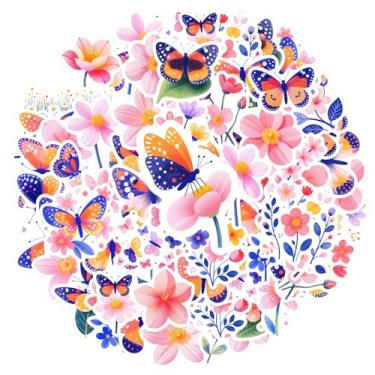 Imagem de 35 peças borboletas flores papelaria adesivos engraçados decorativos para telefone faça você mesmo, guitarra, laptop, notebook, mala, copo, guitarra, laptop, capacete, skate