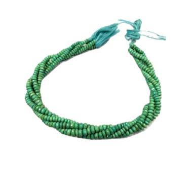 Imagem de Lady Works Fio de pedra natural turquesa Arizona de 33 cm, contas facetadas Rondelle de 4 a 5 mm para fazer joias DIY. | Beads_01569, azul