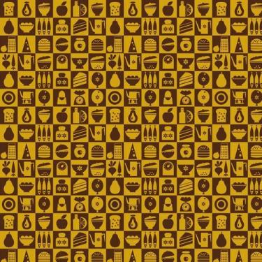 Imagem de Papel De Parede Quadrados Com Comida E Utensílios De Cozinha - LRP