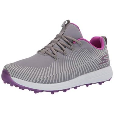 Imagem de Skechers Sapato de golfe feminino Max, Cinza/Roxo Swing, 6