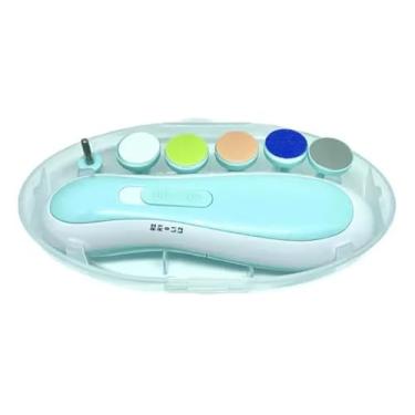 Imagem de Cortador e Aparador de Unhas Elétrico para Bebê Recém-Nascido – Lixa de Unha com 6 Lixas Suaves para Diferentes Idades, Seguro e Silencioso, Uso Infantil e Adulto (Azul)