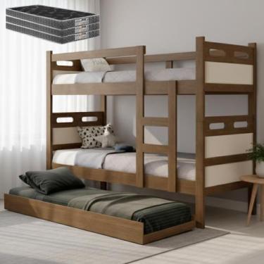 Imagem de Treliche Triliche com Cama Auxiliar e 3 Colchões D20 Versátil e Robust