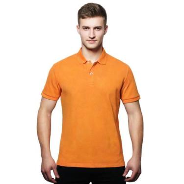 Imagem de Kit Fardamento 2 Camisas Masculina Gola Polo Piquet C/ Bolso cor:Laran