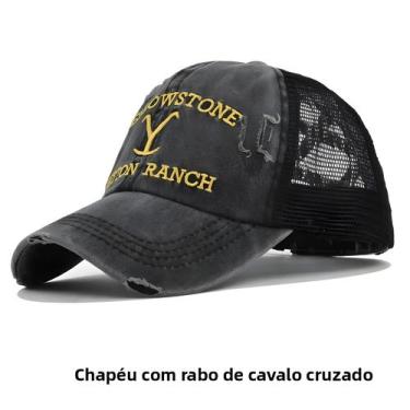 Imagem de Boné De Verão Feminino Com Efeito Desgastado, Cor Sólida, Protetor Sol