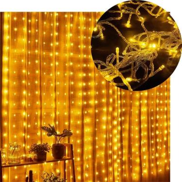 Imagem de Pisca Cortina Natalina 780 Lâmpadas Leds Amarelo 5x3m 220v