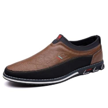 Imagem de Sapato Oxford masculino casual para escritório, mocassins, confortável, para dirigir, Marrom escuro, 40
