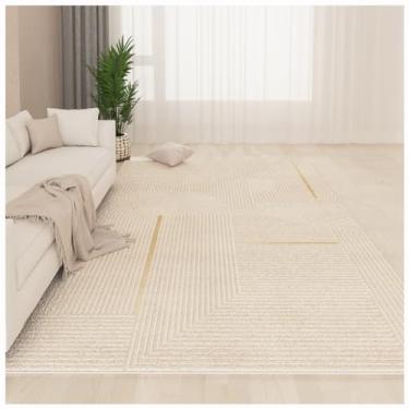 Imagem de SPXMQSS Tapetes grandes para sala de estar, antiderrapante, antiderrapante para quarto, tapetes macios de lã sintética lavável para sala de estar, quarto, escritório - fácil de limpar, bege/cinza