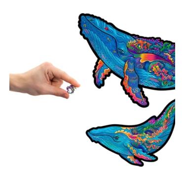 Imagem de UNIDRAGON Quebra-Cabeças De Madeira Originais - Baleias Leitosas, 268 Peças, Tamanho King 16,8 "X 10,4", Lindo Pacote De Presente, Formato Exclusivo, Melhor Presente Para Adultos E Crianças