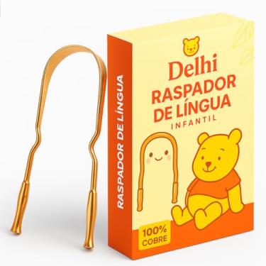 Imagem de Raspador Limpador de Língua Infantil de Cobre Puro - Delhi Ayurveda - Pequeno Baby Criança