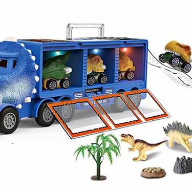 Imagem de Cryfokt Brinquedo Modelo de Caminhão Dinossauro Formato Exclusivo de Triceratops Com Luzes Piscantes para Crianças Menino, Simulação de Aparência Realista Pneus Música Com Luzes para Presente de