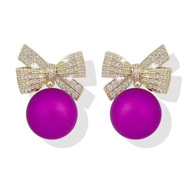 Imagem de Brincos de arco de prata de ouro brincos de laço delicado brincos de fitas de arco de ouro brincos pendentes brincos de arco banhado a ouro presentes brincos de arco redondo brinco de pressão orelha hipoalergênico brincos perfurados joias presentes para mulheres meninas, Metal, Sem pedra preciosa