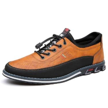 Imagem de Sapato Oxford masculino casual para escritório, mocassins, confortável, para dirigir, Laranja, 44