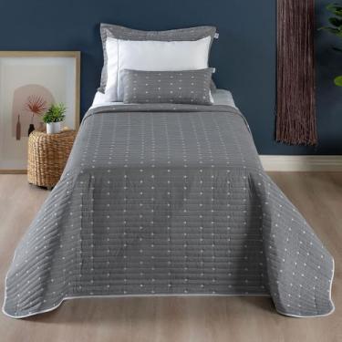 Imagem de Kit Cobre-Leito Solteiro 4 Peças Urbany – Hipercal 400 Fios Bordado – Cinza