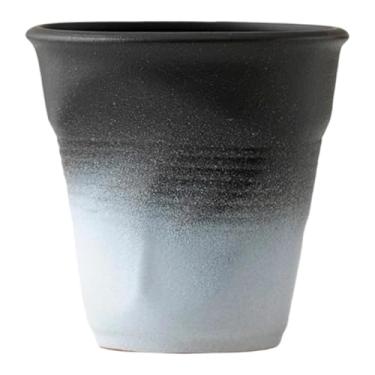 Imagem de FytStycale Caneca de Cerâmica, 90 Ml, para Café, Leite, Chá, Latte Macchiato, Bebidas, Sucos, Refrescos, Uso Interno E Externo, Ideal para Festas de Inauguração, Preto Branco, Tamanho real