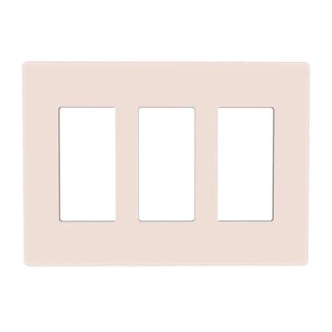 Imagem de Bege 3 Gang Triple Rocker/Decorator Light Switch Wall Plate Cover Decorativo GFCI Placa Elétrica Switchplate Dimmer