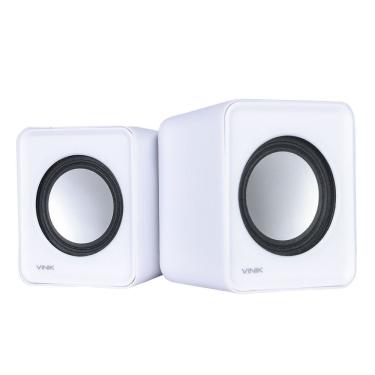 Imagem de Caixa De Som 2.0 Usb 5v 2x 1w Com Controlador De Volume Branca - Vs-01b