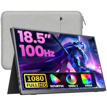 Imagem de Upperizon Grande Monitor Portátil 18,5 Polegadas Fhd 1920X1080P 100 Hz 100% Srgb Hdr Hdmi Usb-C Monitor De Jogos Portátil Compatível Com Vesa, Segunda Tela Externa Para Laptop, Macbook, Surface, Pc,