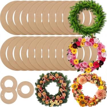 Imagem de Sieral 80 peças de guirlandas redondas grandes para pendurar, enfeites de Natal, faça você mesmo, em forma de guirlanda de papelão a granel, círculos de papelão para decoração de Halloween, Natal