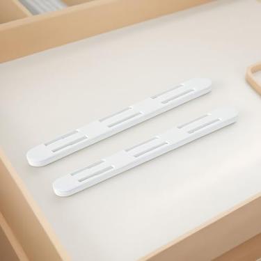 Imagem de Conjunto de 2 peças adesivas deslizantes para organizadores de armários removíveis, trilhos e guias de fácil instalação para movimento suave da gaveta