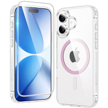 Imagem de FNTCASE Capa transparente para telefone 17: capas de telefone magnéticas transparentes com protetor de tela fina antiamarelamento de grau militar proteção contra quedas resistente à prova de choque