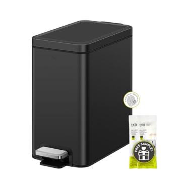 Imagem de LIXEIRA COM PEDAL EKO 6L STELLA SLIM, PRETO METÁLICO