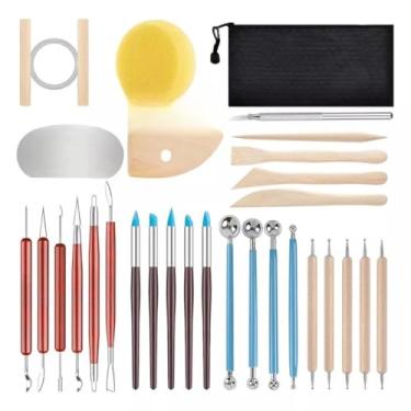 Imagem de Ferramentas Para Argila Fria — Instrumentos Para Esculpir, Cortar E Moldar Argila, Porcelana E Massa