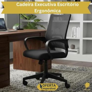 Imagem de Cadeira Escritório Executiva Giratória Ergonômica Espuma Alta Densidad