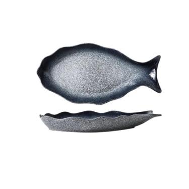 Imagem de Prato de peixe de cerâmica multifuncional de grande capacidade peixe a vapor doméstico minimalista criativo prato de sushi prato de jantar de frutos do mar prato de jantar de comida ocidental adequado