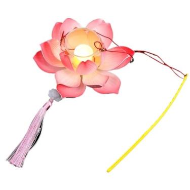 Imagem de Lanternas de papel vermelhas, decoração de árvore de Natal, lâmpada de pendurar rústica para festa, uso em casa, férias (rosa)