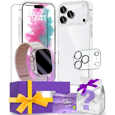 Imagem de AOKOOR Kit inteligente compatível com iPhone e pulseira Apple Watch (capa transparente + pulseira Starlight, para iPhone17 Pro compatível com MagSafe)