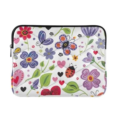 Imagem de Capa para laptop Ladybugs fina, leve, durável, trabalho, viagem, bolsa para laptop, feminina, de 13 a 14 polegadas