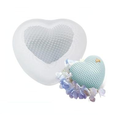 Imagem de Moldes de silicone de coração de grade 3D para sabonetes artesanais de cera aromática mousse chocalete molde de bolo decoração de casa artesanato de mesa