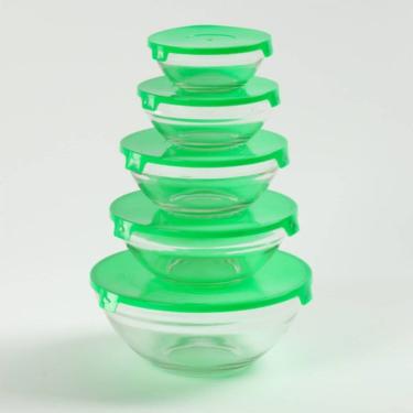 Imagem de Conjunto de 5 Tigelas de Vidro La Vittra com Tampa Plastica Intervalue