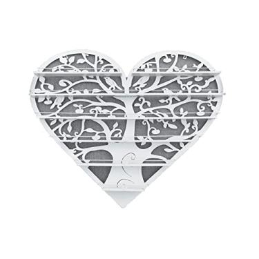 Imagem de Prateleiras de metal para guardar esmaltes de parede multicamadas, caixa de armazenamento de esmalte de ferro, em forma de coração, preto, prateleira de armazenamento, suporte de parede, esmalte